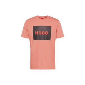 HUGO Póló 'Dulive'  rózsaszín / piros / fekete