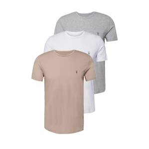 AllSaints Póló 'TONIC'  világosszürke / rózsaszín / fehér