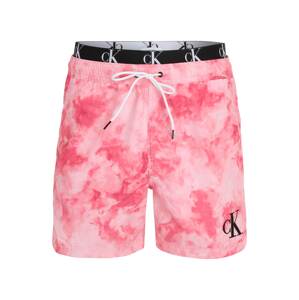 Calvin Klein Swimwear Rövid fürdőnadrágok  rózsaszín / rózsaszín / fekete / fehér