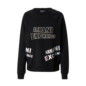 ARMANI EXCHANGE Tréning póló  fekete / ezüst / fehér
