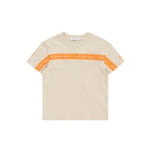 Calvin Klein Jeans Póló  világos bézs / narancs / fehér