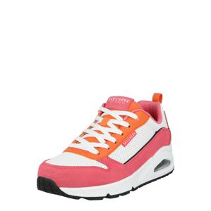 SKECHERS Rövid szárú sportcipők  narancs / rózsaszín / fehér