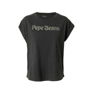 Pepe Jeans Póló 'CARLI'  fekete / ezüst