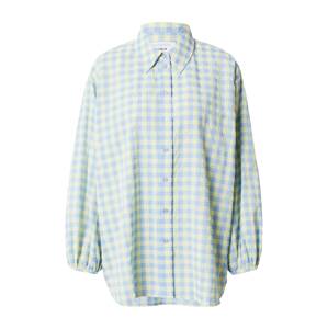 florence by mills exclusive for ABOUT YOU Blúz 'Gingham'  kék / neonzöld