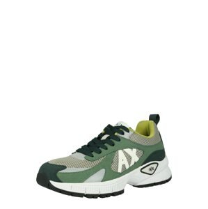 ARMANI EXCHANGE Rövid szárú edzőcipők  zöld / sötétzöld / fehér