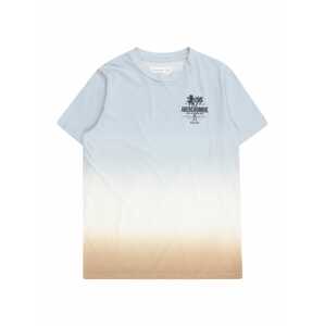 Abercrombie & Fitch Póló 'MAR'  világoskék / világosbarna / fehér