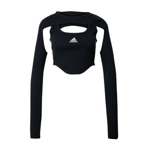 ADIDAS SPORTSWEAR Sport top 'Dance 3-Stripes Ribbed Fitted With Detachable Sleeves'  fekete / fehér