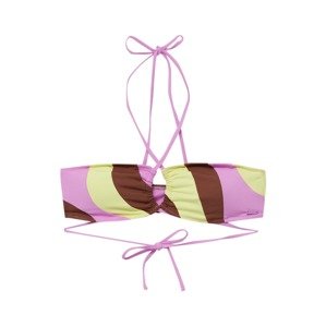 Pull&Bear Bikini felső  barna / világos sárga / világos-rózsaszín