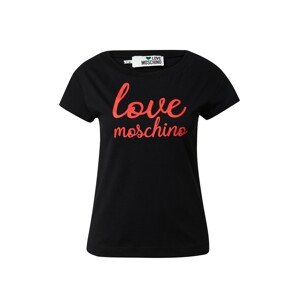 Love Moschino Póló 'CORSIVO'  gránátalma / fekete