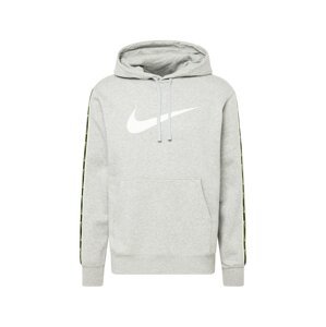 Nike Sportswear Tréning póló 'Repeat'  szürke melír / neonzöld / fekete / fehér