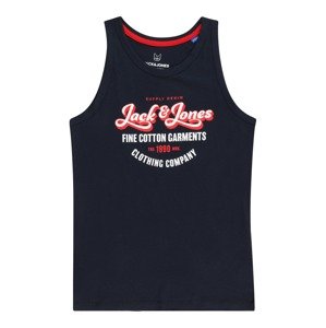 Jack & Jones Junior Póló 'ANDY'  tengerészkék / világospiros / fehér