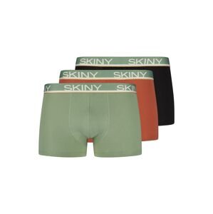 Skiny Boxeralsók  zöld / sötét narancssárga / fekete / fehér