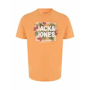 Jack & Jones Plus Póló 'BECS'  sötétzöld / narancs / fáradt rózsaszín / piszkosfehér