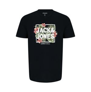 Jack & Jones Plus Póló 'BECS'  tengerészkék / zöld / fáradt rózsaszín / fehér