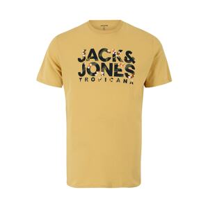Jack & Jones Plus Póló 'BECS'  mustár / narancs / fekete / fehér