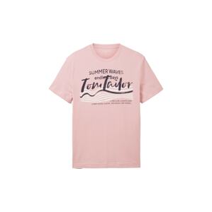 TOM TAILOR Póló  rózsaszín / fekete / piszkosfehér