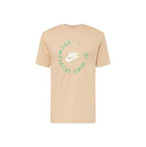 Nike Sportswear Póló  világosbarna / zöld / fehér