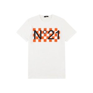 N°21 Póló  azúr / sötét narancssárga / fekete / fehér