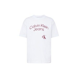 Calvin Klein Jeans Póló  borvörös / fehér