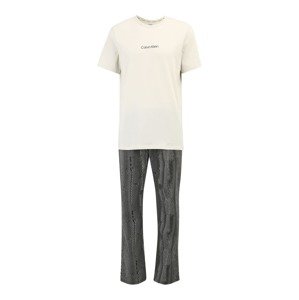 Calvin Klein Underwear Hosszú pizsama  világosszürke / fekete / fehér