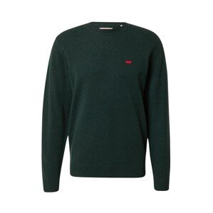 LEVI'S ® Pulóver 'Original HM Sweater'  sötétzöld / tűzpiros