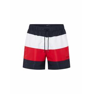 Tommy Hilfiger Underwear Rövid fürdőnadrágok  tengerészkék / piros / piszkosfehér