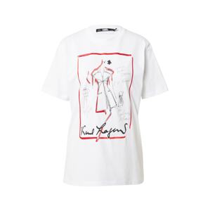Karl Lagerfeld Póló  világosszürke / piros / fekete / fehér