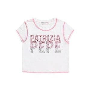 PATRIZIA PEPE Póló 'MAGLIA'  rózsaszín / piros / ezüst / fehér
