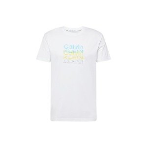Calvin Klein Jeans Póló  világoskék / világos sárga / fehér