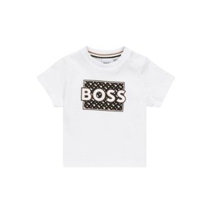 BOSS Kidswear Póló  világosbarna / fekete / fehér
