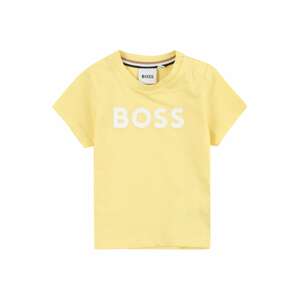 BOSS Kidswear Póló  világos sárga / fehér