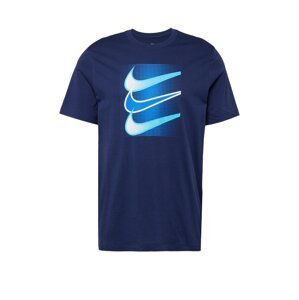 Nike Sportswear Póló 'Swoosh'  tengerészkék / világoskék / fehér