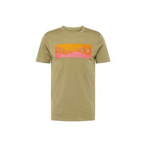 GUESS Póló  khaki / narancs / világos narancs / rózsaszín