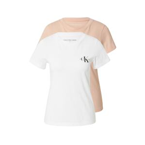 Calvin Klein Jeans Póló  pasztell-rózsaszín / fekete / piszkosfehér