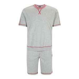 DIESEL Rövid pizsama  szürke melír / piros / fekete / fehér
