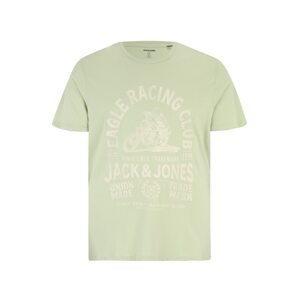 Jack & Jones Plus Póló 'BIKE'  elefántcsont / pasztellzöld
