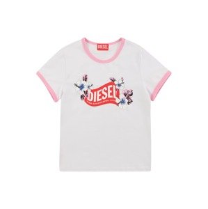 DIESEL Póló 'TUNC'  kék / világos-rózsaszín / rikító piros / természetes fehér