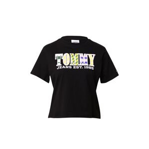 Tommy Jeans Póló  citromzöld / orgona / fekete / fehér