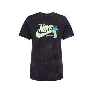 Nike Sportswear Póló 'BEACH PARTY'  kék / neonzöld / fekete / fehér