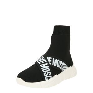 Love Moschino Magas szárú sportcipők  fekete / fehér