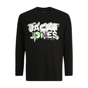 Jack & Jones Plus Póló 'DUST'  világoszöld / fekete / fehér