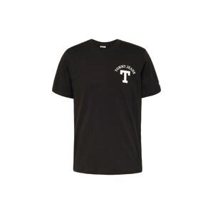 Tommy Jeans Póló 'LETTERMAN'  fekete / fehér