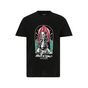 Jack & Jones Plus Póló 'AFTERLIFE'  zöld / pitaja / fekete / fehér