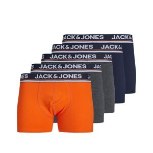 JACK & JONES Boxeralsók 'BOULDER'  tengerészkék / sötétszürke / sötét narancssárga / piszkosfehér