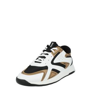 BOSS Black Rövid szárú sportcipők 'Titanium'  zerge / fekete / fehér