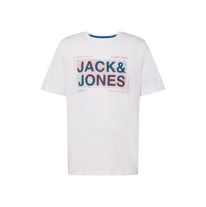 JACK & JONES Póló 'KAIN'  tengerészkék / világos-rózsaszín / fehér