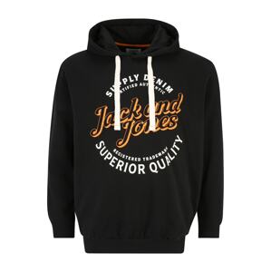 Jack & Jones Plus Tréning póló 'MIKK'  narancs / fekete / fehér