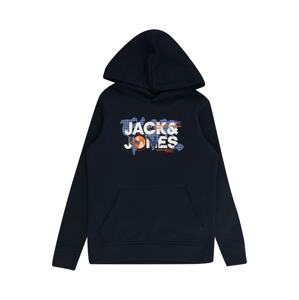 Jack & Jones Junior Tréning póló 'Dust'  tengerészkék / királykék / narancs / fehér