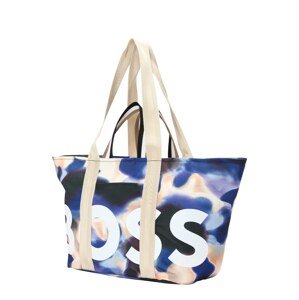BOSS Black Shopper táska 'Deva'  bézs / ultramarin kék / fekete / fehér