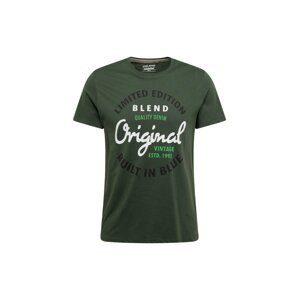 BLEND Póló  zöld / sötétzöld / fekete / piszkosfehér